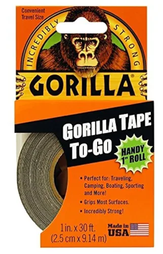 Vista 13 de Cinta Gorilla, Mini Cinta de Ducto para llevar, 1" x 10 yardas tamaño de viaje, negro, (paquete de 2)