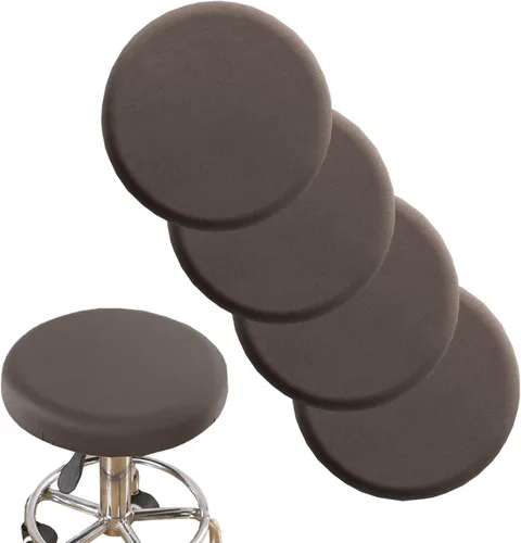 Vista 10 de ANWUCHEN - 4 fundas suaves para taburete, funda elástica para sillas redondas de madera y metal de 13 a 18 pulgadas (beige)