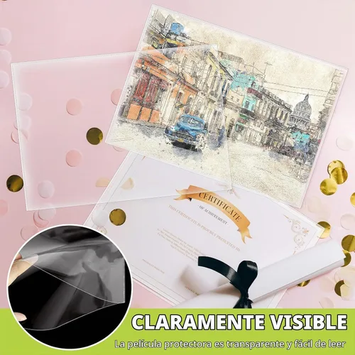 Vista 6 de VOKOY - 50 paquetes de fundas de plástico sin agujeros de 8.5x11 pulgadas para papel, fundas transparentes de tamaño carta resistentes para hojas