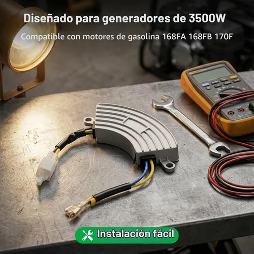 Vista 6 de Hoypeyfiy Generador de 3500 vatios AVR regulador de voltaje automático rectificador 3.5KW media luna para motor de gasolina 168FA 168FB 170F 5.5HP