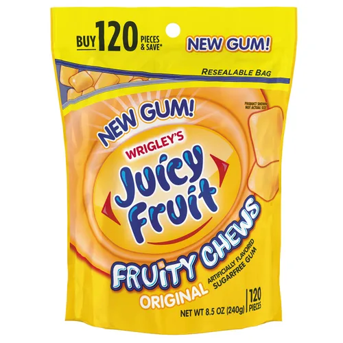 Vista 9 de Juicy Fruit Gum Goma de mascar original de burbujas, 5 unidades (paquete de 18)
