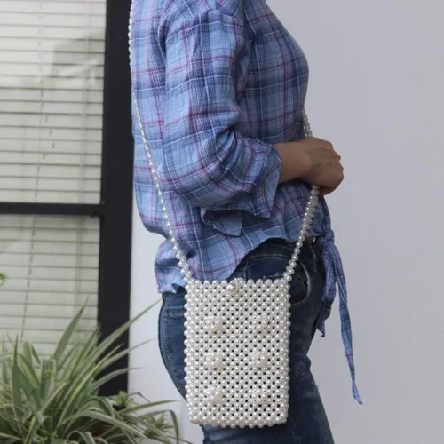 Vista 4 de LETODE Bolso de mano de lujo con borlas para mujer, bolso de mano de imitación para boda