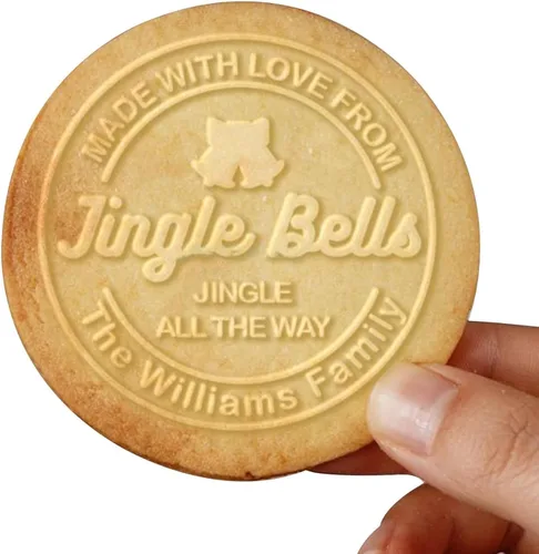 Vista 16 de Sello de galletas de Navidad personalizable 2025 con nombre de familia, sorpresa navideña para entusiastas de la repostería (diseño A)