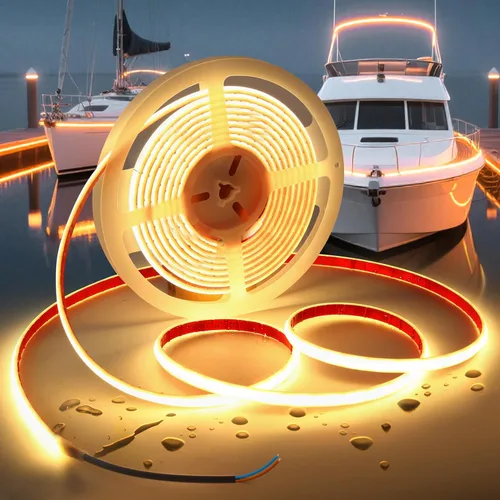 Vista 10 de Tiras de Luces LED COB Luz Azul, 12V 32.8 pies IP67 Impermeable Alto CRI 95Ra+ Súper Brillante, Luces Flexibles para Barco para Pesca Nocturna