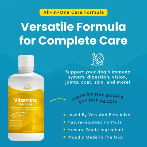 Vista 6 de Vitaminas y suplementos 100 % naturales para perros – Multivitamina líquida para perros – Vitaminas para perros mayores – Multivitaminas para perros
