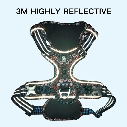 Vista 3 de Arnés reflectante sin tirones para perro, con asa y clip frontal, arnés acolchado de neopreno para cachorros, perros pequeños, medianos y grandes, 3