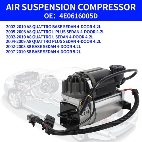 Vista 6 de Compatible con compresor de suspensión neumática Audi A8 D3 4E 6-8 cilindro 2002-2010, 4E0616007D, 4E0616007B, 4E0616007, 4E0616005F, 4E0616005D