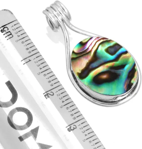 Vista 2 de JEWELOPORIUM Colgante de plata de ley 925 hecho a mano para mujer, 12 x 16 pulgadas, con piedras preciosas ovaladas, joyería de plata para regalo