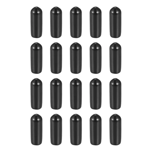 Vista 10 de DMiotech Paquete de 20 protectores de rosca de tornillo negros de identificación de 0.079 pulgadas (0.079 in), tapas de goma para pernos