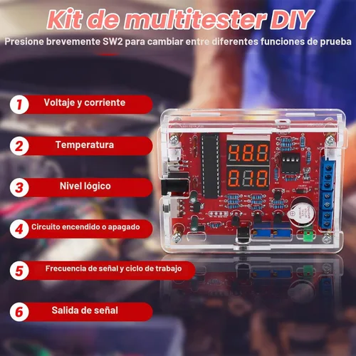 Vista 4 de MiOYOOW Kit de Práctica de Soldadura, Kit de Generador de Señal Ajustable PWM DIY, Probador de Voltaje y Corriente, Kit de Proyecto Electrónico, Kit