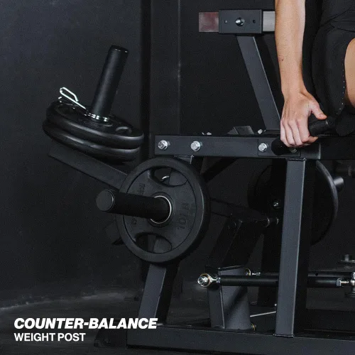 Vista 6 de Titan Fitness Máquina de ejercicios de abductor y aductor de cadera con carga en placa, clasificada 250 libras, máquina estabilizadora combinada