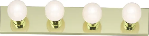 Vista 5 de Nuvo Lighting SF77/188 Lámpara de Tocador Transicional de Tres Luces en Acabado de Latón Pulido/Fundido