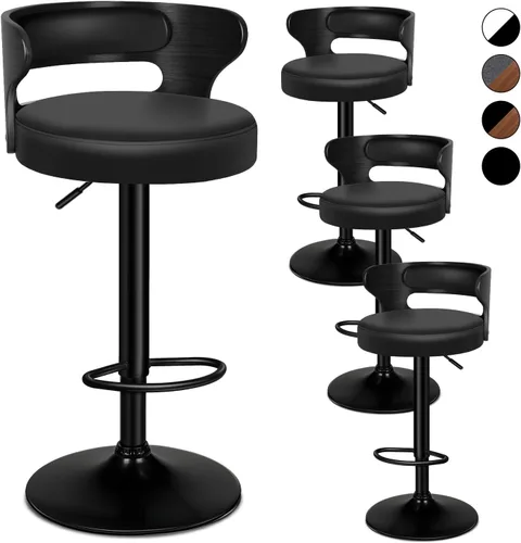 Vista 12 de ALFORDSON Juego de 2 taburetes de bar, taburetes de bar giratorios de altura ajustable para encimera de cocina, modernas sillas de bar tapizadas