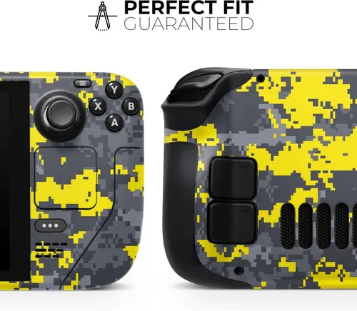 Vista 2 de Design Skinz - Compatible con Steam Deck - Calcomanía protectora de vinilo extraíble resistente a los arañazos - Camuflaje digital amarillo