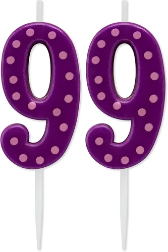 Vista 11 de Papyrus Vela de cumpleaños número 0, lunares morados (1 unidad)