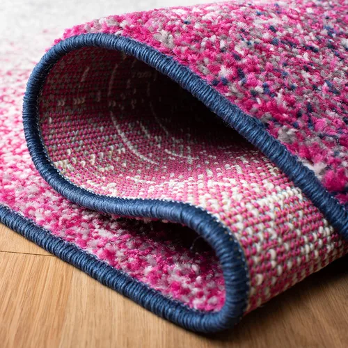 Vista 6 de SAFAVIEH Madison Collection - Alfombra de pasillo, 2 pies 3 pulgadas x 8 pies, color fucsia y azul marino, diseño de rayas bohemio, no desprende