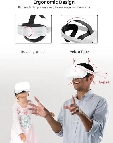 Vista 3 de SINBEAUTIES Elite Strap - Batería integrada de 6000 mAh compatible con OculusMeta Quest 2, fuente de alimentación de carga rápida puede equilibrar