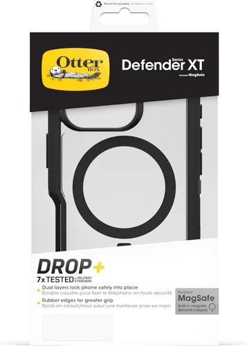 Vista 5 de OtterBox Defender XT MagSafe - Funda para iPhone 16 Pro, transparente/negro