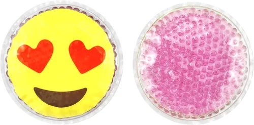 Vista 3 de FOMI Care - Paquete de 4 paquetes de hielo Hot Cold Kids Emoji Boo Boo Divertido envoltorio de cuentas de gel para niños Alivio del dolor