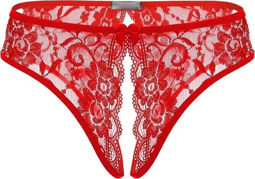 Vista 2 de Avidlove Bragas de encaje para mujer, ropa interior sexy con encaje floral con bonito centro de lazo