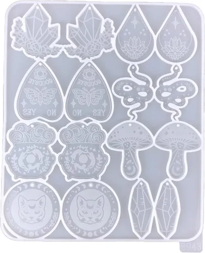 Vista 10 de Moldes de fundición de resina para joyas, aretes de gota de agua, moldes de resina de silicona para joyería Bl