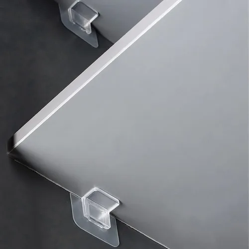 Vista 2 de AccEncyc 12 clavijas de soporte para estantes sin perforaciones, autoadhesivas, clips para estantes sin taladro, soportes para estantes