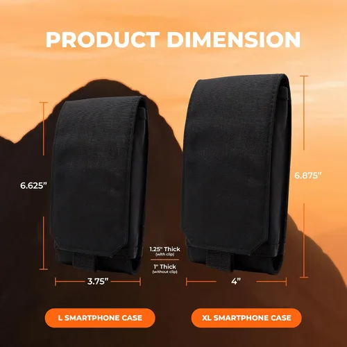 Vista 9 de Phone Holster with Clip - Hook Loop Nylon Cellphone Holster Compact Pouch, Backpack Shoulder Strap Accessory - Multifunctional StrapPack Pouches for