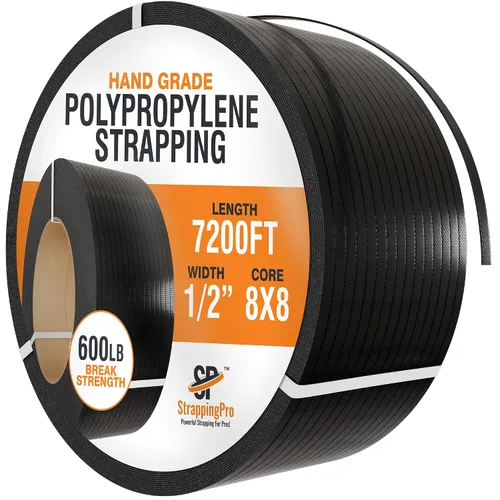 Vista 7 de Strapping Pro - Rollo de flejado de polipropileno de grado manual de resistencia industrial para envío de cajas