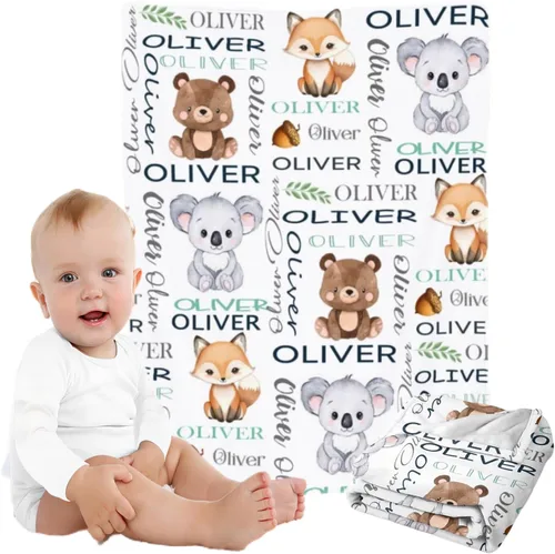 Vista 2 de Mantas de bebé personalizadas para niñas y niños - Mantas personalizadas para niños