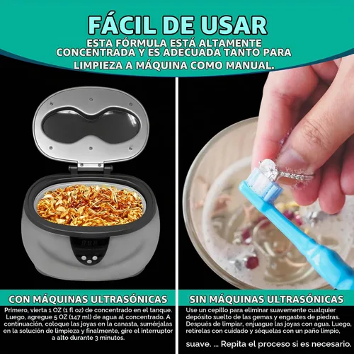 Vista 4 de NORTHWEST ENTERPRISES Solución ultrasónica para limpiar joyas, 8 onzas