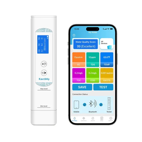 Vista 8 de Probador digital de agua 6 en 1 para agua potable, probador portátil de calidad de agua para TOC, COD, EC, UV275, temperatura, medidor TDS Medidor