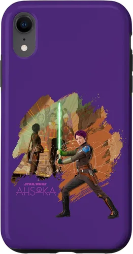 Vista 23 de iPhone 11 Star Wars Ahsoka Part Two Sabine Wren Mural y estuche de sable de luz