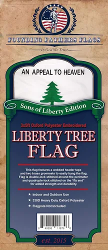 Vista 5 de Founding Fathers Flags An Appeal to Heaven – Bandera bordada del árbol de la libertad, edición de Sons of Liberty, bandera de 3 x 5 ft