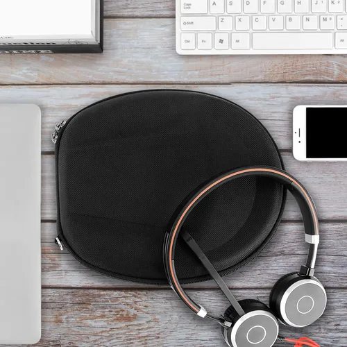 Vista 6 de Geekria Shield - Funda para auriculares planos sobre la oreja, bolsa de transporte de viaje de repuesto con almacenamiento de cables, compatible
