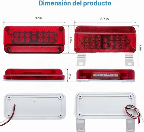 Vista 6 de Luces LED de remolque, luces traseras LED para RV, luces de freno para RV, luces traseras de freno, giro, parada para cámper con luces traseras
