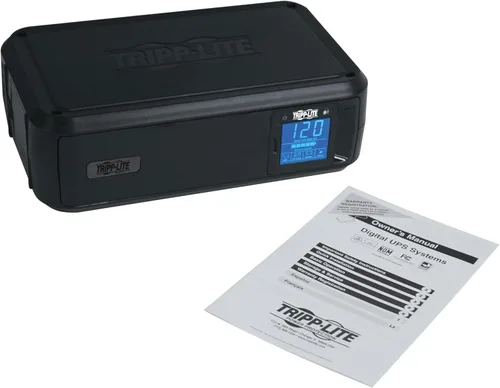 Vista 5 de Tripp Lite UPS de respaldo de batería de 650VA, 350W, para montaje en rack/torre, pantalla LCD, AVR, USB, DB9 (OMNI650LCD)