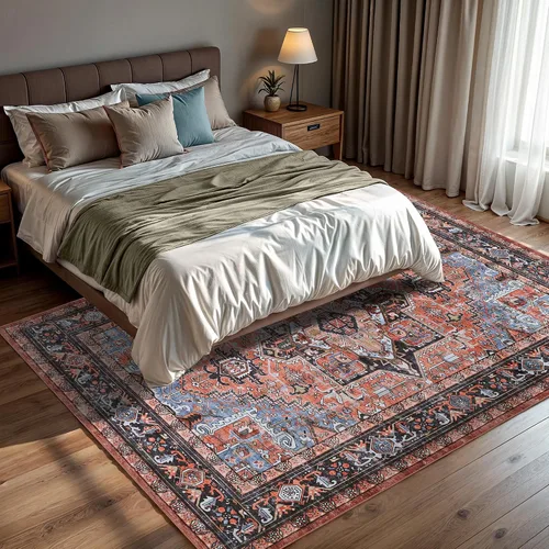 Vista 202 de GLN Rugs Traditional Collection - Alfombra de felpilla lavable a máquina, tradicional lavable, antideslizante, alfombra de felpilla de pelo corto