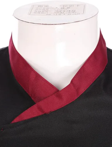 Vista 5 de FEESHOW Chaqueta de chef profesional para hombre, abrigo de chef de manga larga, uniforme de cocina para restaurante