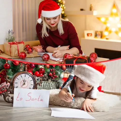 Vista 6 de Geyoga 48 piezas de bolígrafos navideños retráctiles, lindos bolígrafos de bola de Navidad de colores, tinta negra, suministros de oficina