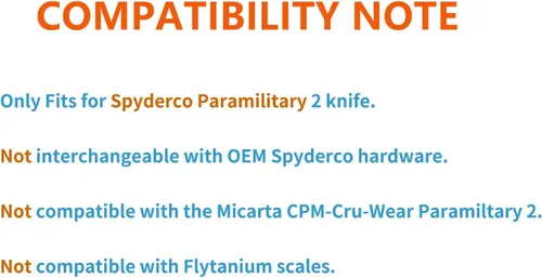 Vista 3 de Juego de accesorios de titanio de 13 piezas para Spyderco Paramilitary PM2 C81, incluye tornillos, pivote principal, tubo de cordón, espaciador