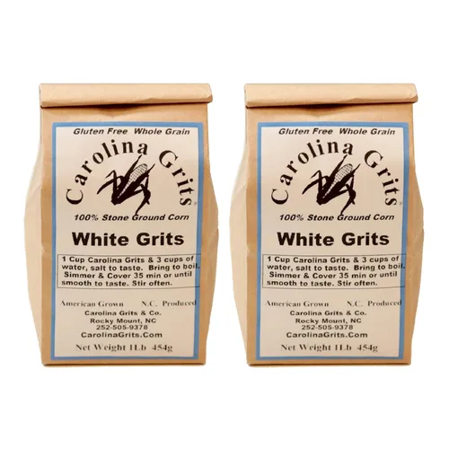 Vista 8 de Carolina Grits Company Sémola Blanca de Carolina Molida Tradicionalmente en Piedra, Grano Entero, Sin Gluten y Sin OMG (Blanco, 1 Paquete (16 onzas))