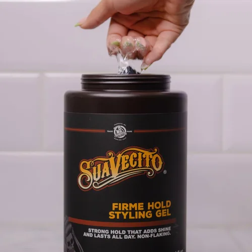 Vista 3 de Suavecito Gel para el cabello Firme (fuerte), tubo de 32 onzas, aroma original, alto brillo, sin alcohol, no se seca ni se escama, dura todo el día