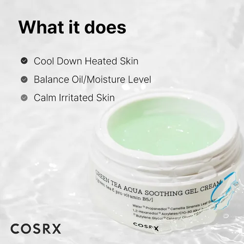 Vista 3 de COSRX Hydrium Green Tea Aqua - Crema de gel calmante de té verde, 1.69 onzas líquidas, crema diaria ligera, camelia, gel de aloe, cuidado de la piel