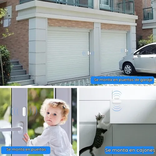 Vista 6 de Sensor de puerta WiFi: detectores inteligentes de puerta abierta/cerrada, sensor de ventana inalámbrico con alerta de notificación de aplicación