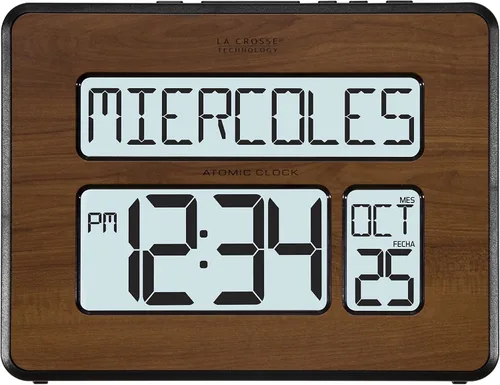 Vista 4 de La Crosse Technology 513-1419BL-WA-INT Reloj con calendario digital completo grande atómico