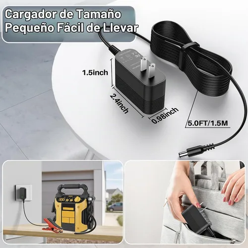 Vista 7 de Cable de alimentación de 12V CC para cargador de batería de arranque de EverStart Maxx Compatible con Ever Start Max J7CCE J7CE 800A 800 pico
