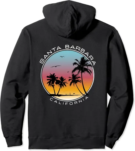 Vista 2 de Sudadera con capucha de Santa Barbara California Sunset Circle, Negro, S