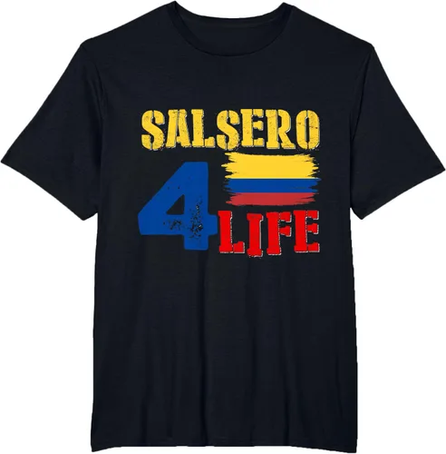 Vista 25 de Salsa Colombiana Gift - Camiseta de música con bandera colombiana Negro