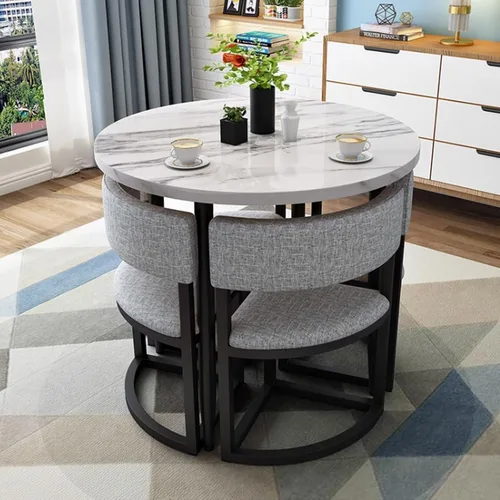 Vista 11 de YVYKFZD Office Reception Room Club Table and Chair Set, Round Conference Table, Simple Coffee Kitchen Dining Table Set, Business Conference Room