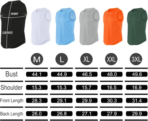 Vista 7 de Camiseta sin mangas para hombre, de secado rápido, para gimnasio, ligera, transpirable, para entrenamiento, fisicoculturismo, fitness